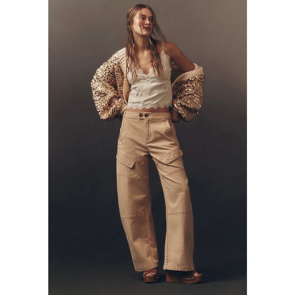 NWT / ANTHROPOLOGIE / SIZE 25 / MSRP $148 / PILCRO CORINNE CURVE WIDE LEG PANTS